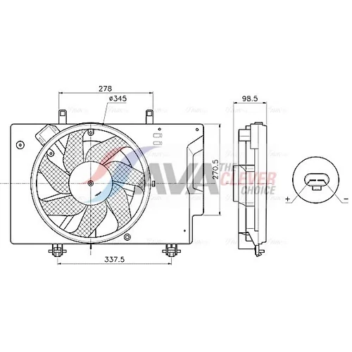 Ventilátor chladenia motora AVA QUALITY COOLING FD7709