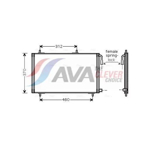 Kondenzátor klimatizácie AVA QUALITY COOLING PE5257