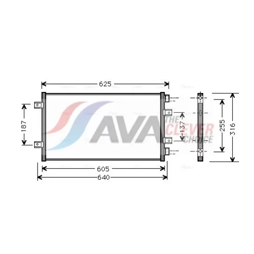 Kondenzátor klimatizácie AVA QUALITY COOLING FT5247