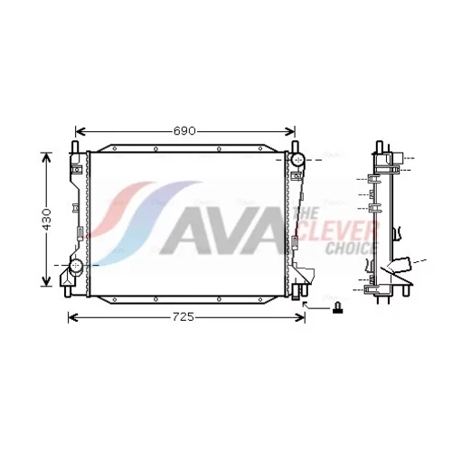 Chladič motora AVA QUALITY COOLING JRA2035