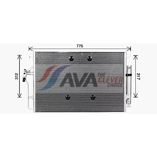 Kondenzátor klimatizácie AVA QUALITY COOLING MS5724D - obr. 1