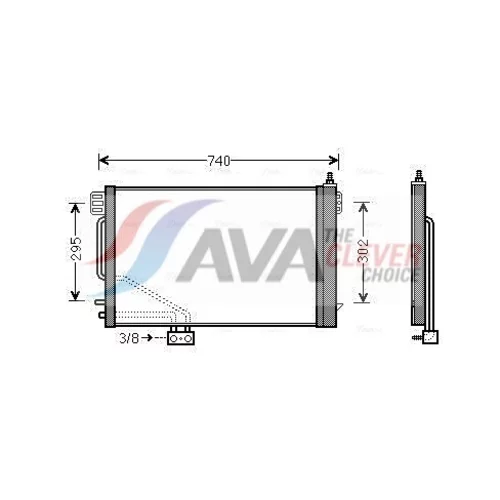 Kondenzátor klimatizácie AVA QUALITY COOLING MSA5493D