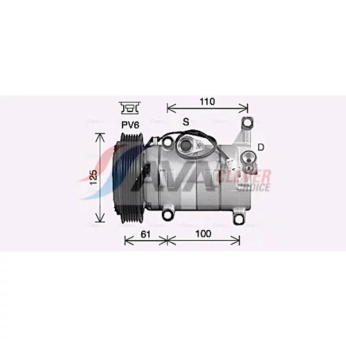 Kompresor klimatizácie AVA QUALITY COOLING MZAK300 - obr. 2