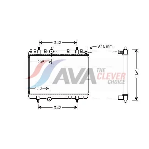 Chladič motora AVA QUALITY COOLING PE2265