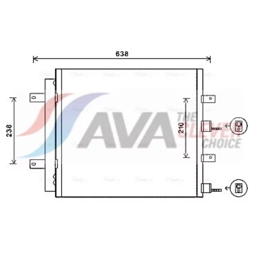 Kondenzátor klimatizácie AVA QUALITY COOLING JR5051D