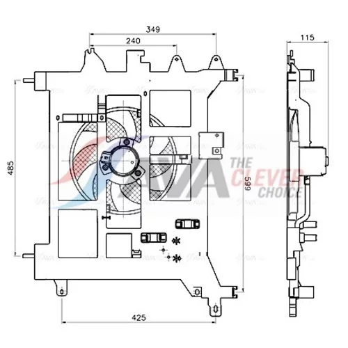 Ventilátor chladenia motora AVA QUALITY COOLING RT7687