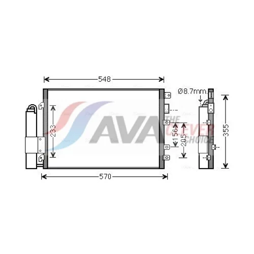 Kondenzátor klimatizácie AVA QUALITY COOLING RTA5340D