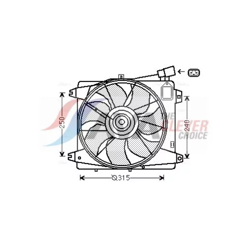 Ventilátor chladenia motora AVA QUALITY COOLING TO7555