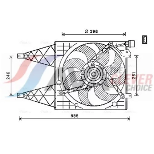 Ventilátor chladenia motora AVA QUALITY COOLING VN7532