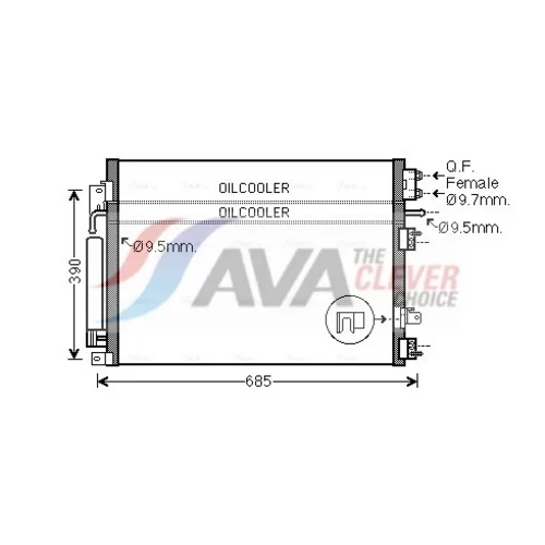 Kondenzátor klimatizácie AVA QUALITY COOLING CR5123D