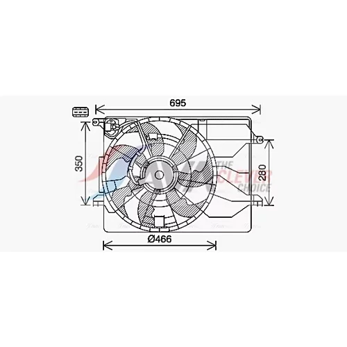 Ventilátor chladenia motora AVA QUALITY COOLING KA7543