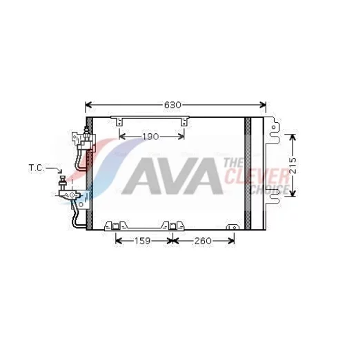 Kondenzátor klimatizácie AVA QUALITY COOLING OL5367D