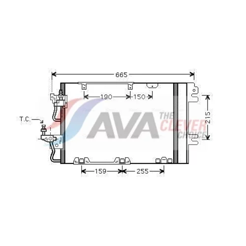 Kondenzátor klimatizácie AVA QUALITY COOLING OL5384D