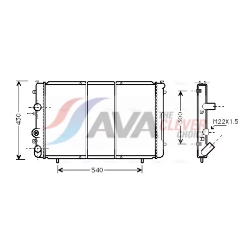 Chladič motora AVA QUALITY COOLING RTA2274