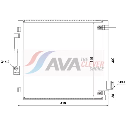 Kondenzátor klimatizácie AVA QUALITY COOLING TE5006D