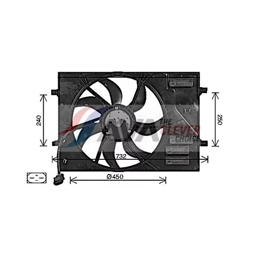 Ventilátor chladenia motora AVA QUALITY COOLING AI7525