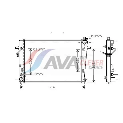 Chladič motora AVA QUALITY COOLING HY2203