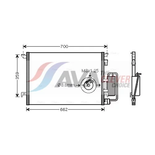 Kondenzátor klimatizácie AVA QUALITY COOLING OLA5333D