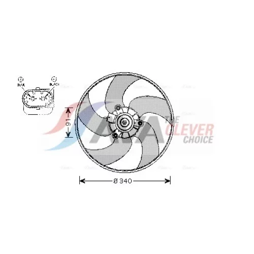 Ventilátor chladenia motora AVA QUALITY COOLING PE7522