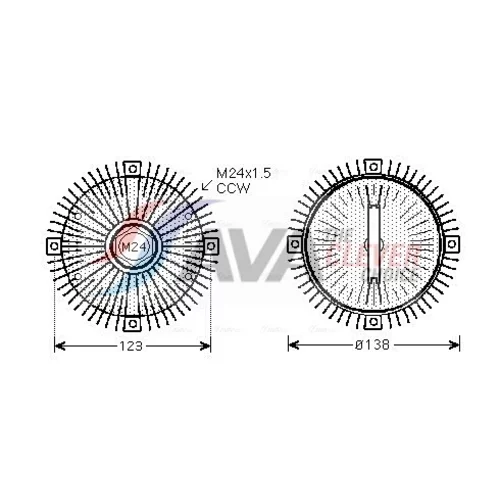 Spojka ventilátora chladenia AVA QUALITY COOLING BWC322