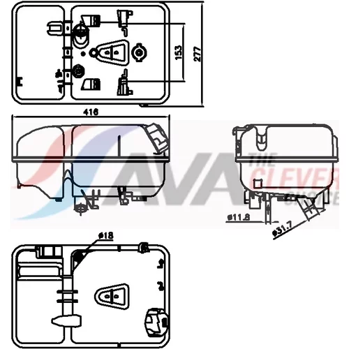 Vyrovnávacia nádobka chladiacej kvapaliny AVA QUALITY COOLING DFT106