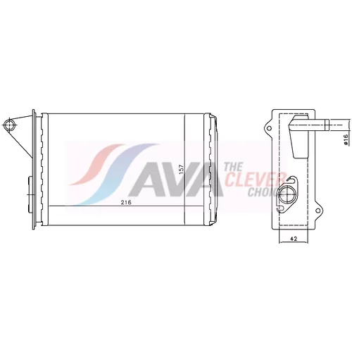 Výmenník tepla vnútorného kúrenia AVA QUALITY COOLING FT6087 - obr. 1