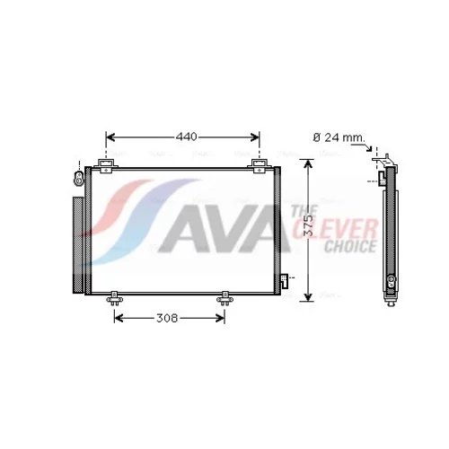 Kondenzátor klimatizácie AVA QUALITY COOLING TO5382D