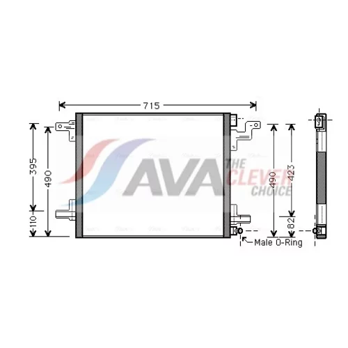 Kondenzátor klimatizácie AVA QUALITY COOLING MS5377