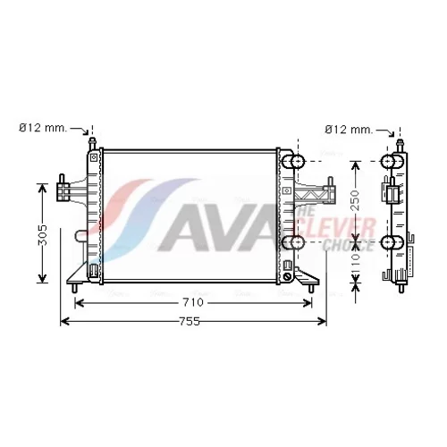 Chladič motora AVA QUALITY COOLING OLA2303