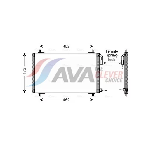 Kondenzátor klimatizácie AVA QUALITY COOLING PE5191