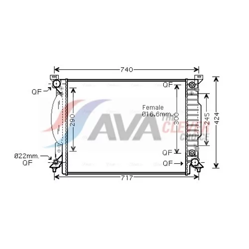 Chladič motora AVA QUALITY COOLING AI2205