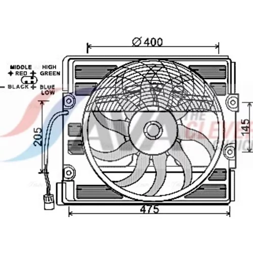 Ventilátor chladenia motora AVA QUALITY COOLING BW7527