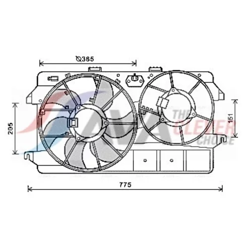 Ventilátor chladenia motora AVA QUALITY COOLING FD7591