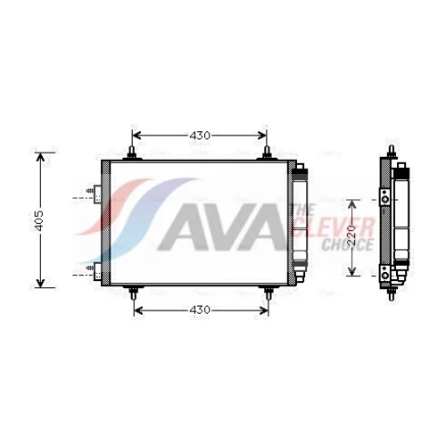 Kondenzátor klimatizácie AVA QUALITY COOLING PEA5209D