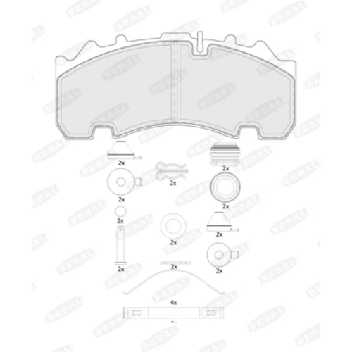 Sada brzdových platničiek kotúčovej brzdy BERAL BCV29263TK