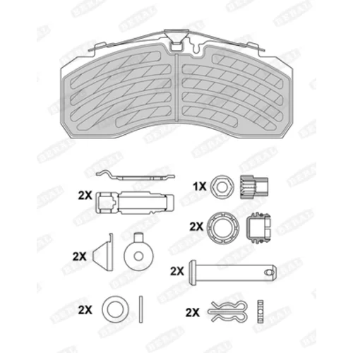 Sada brzdových platničiek kotúčovej brzdy BERAL BCV29253BK - obr. 1