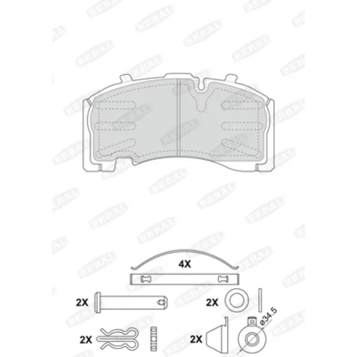 Sada brzdových platničiek kotúčovej brzdy BERAL 2917130004245754
