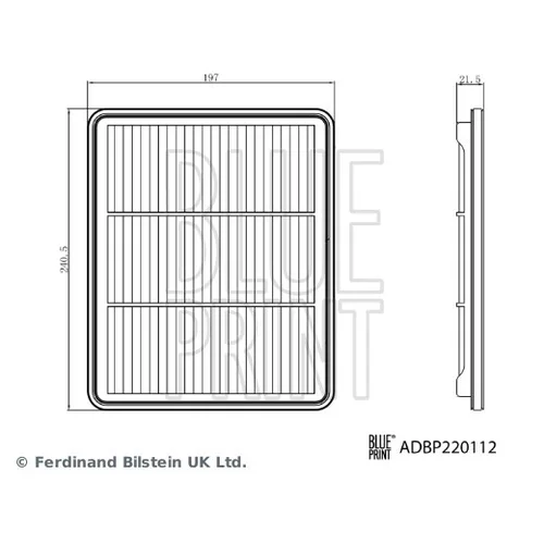 Vzduchový filter BLUE PRINT ADBP220112 - obr. 2