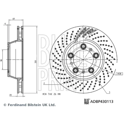 Brzdový kotúč BLUE PRINT ADBP430113 - obr. 2