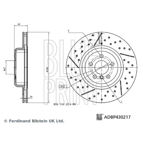 Brzdový kotúč BLUE PRINT ADBP430217