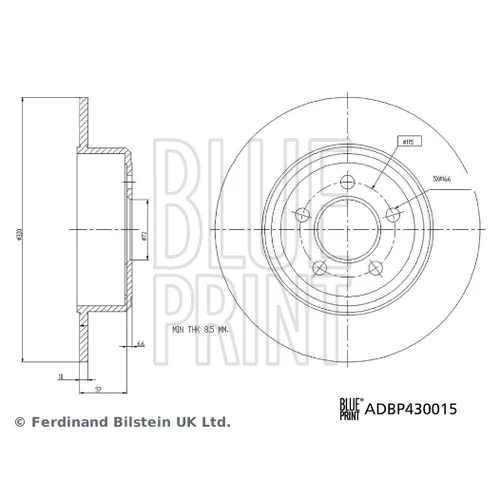 Brzdový kotúč BLUE PRINT ADBP430015 - obr. 2