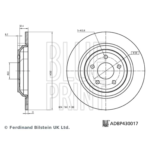 Brzdový kotúč BLUE PRINT ADBP430017 - obr. 2