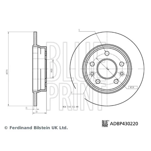 Brzdový kotúč BLUE PRINT ADBP430220