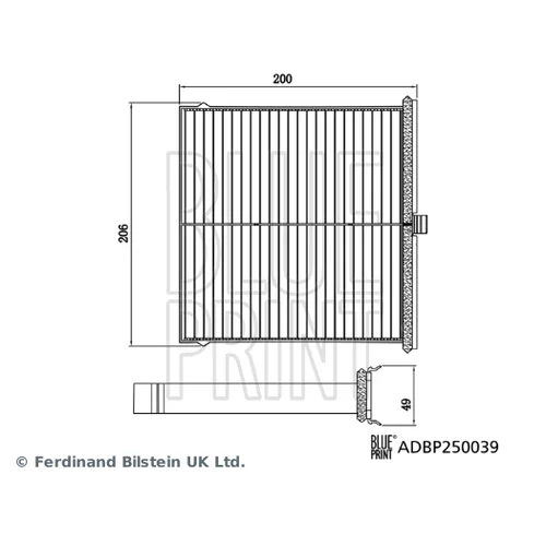 Filter vnútorného priestoru BLUE PRINT ADBP250039 - obr. 2