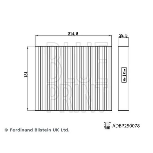 Filter vnútorného priestoru BLUE PRINT ADBP250078 - obr. 1