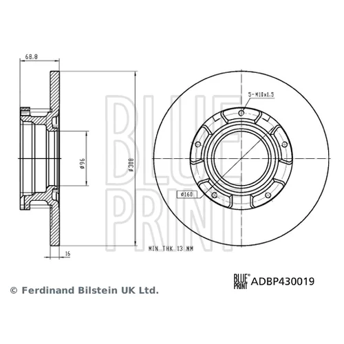 Brzdový kotúč ADBP430019 (BLUE PRINT) - obr. 2