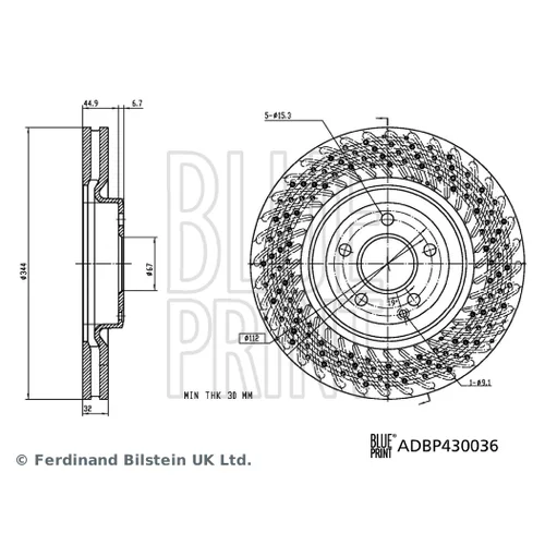 Brzdový kotúč BLUE PRINT ADBP430036 - obr. 2