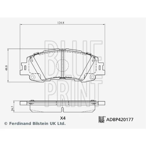 Sada brzdových platničiek kotúčovej brzdy BLUE PRINT ADBP420177