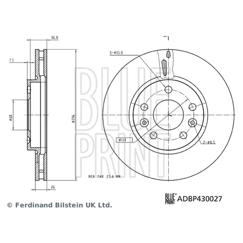 Brzdový kotúč BLUE PRINT ADBP430027 - obr. 2