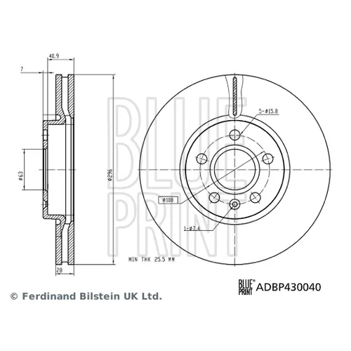 Brzdový kotúč BLUE PRINT ADBP430040 - obr. 2